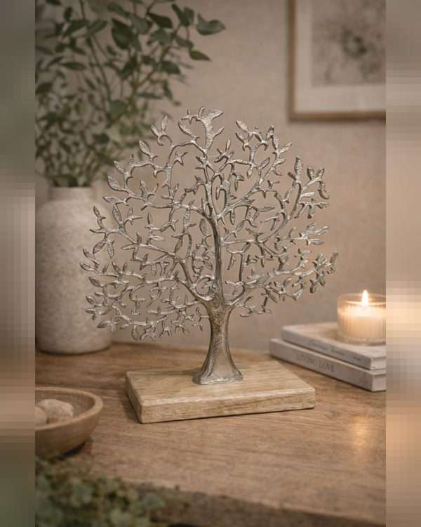 Albero della Vita silver - Decorazione su base Legno