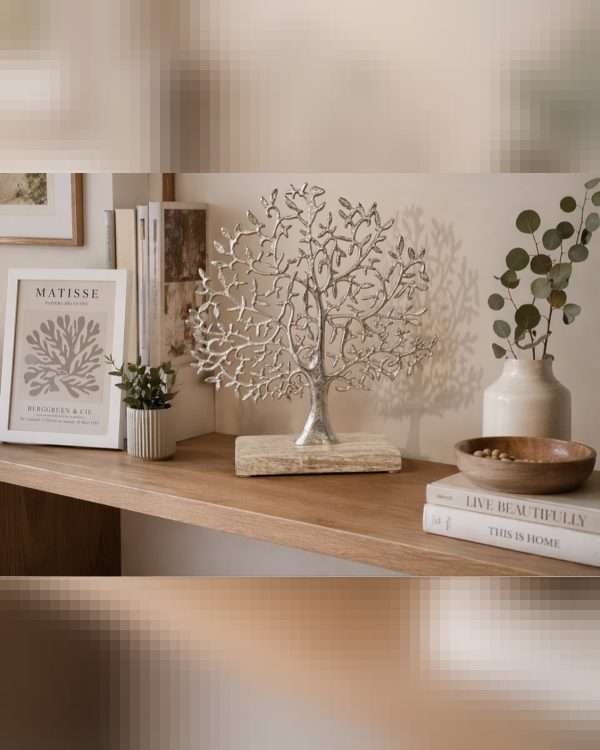 Albero della Vita silver - Decorazione su base Legno