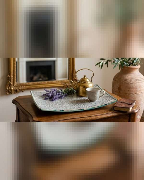 Vassoio Decorativo in Ceramica 30x20 cm