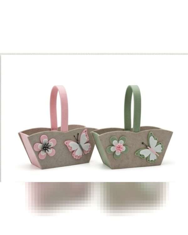 Due Cestini Decorativi in Feltro ' Primavera '