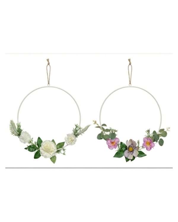 Ghirlanda Minimal con Fiori Artificiali
