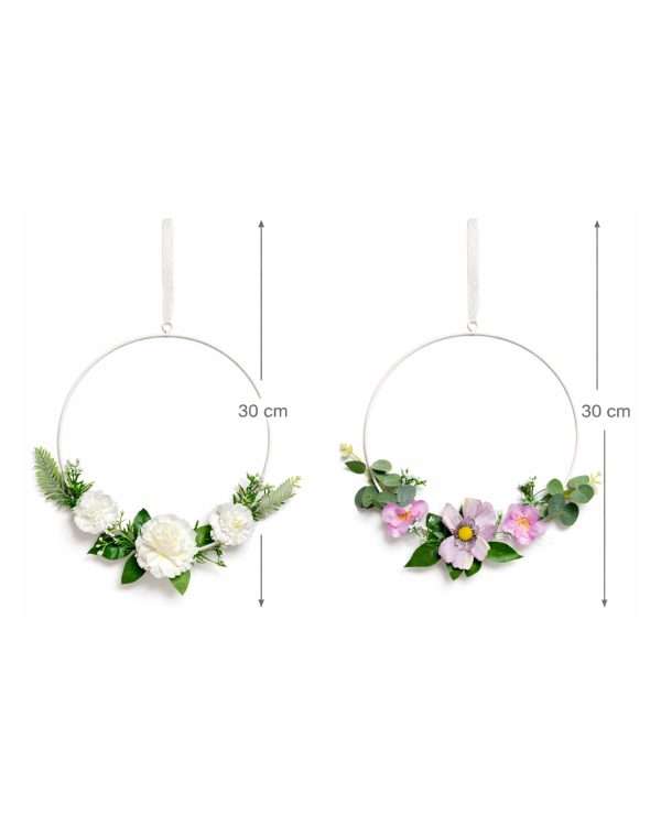 Ghirlanda Minimal con Fiori Artificiali