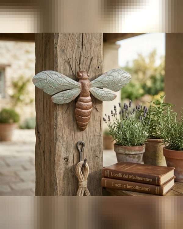 Ape Decorativa da Parete in Metallo - Stile Naturale da Giardino e Casa