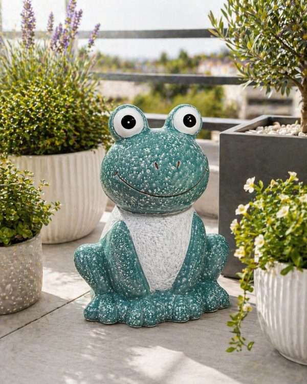 Statua Rana Decorativa in Ceramica