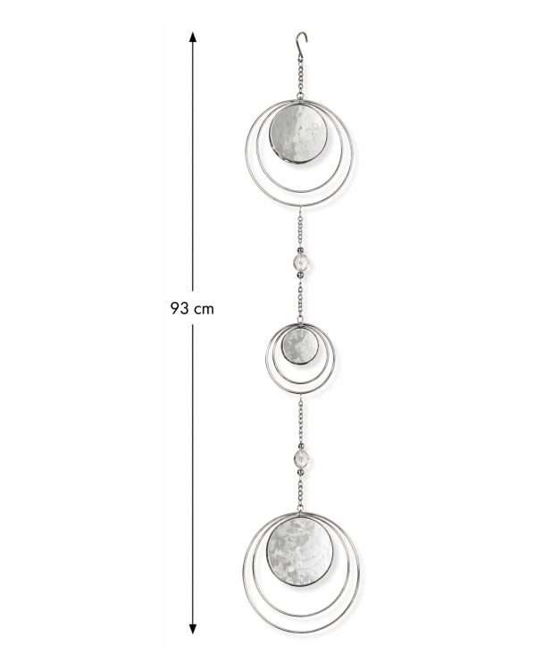 Decorazione Pendente Moderna "Orbital" in Metallo Argento – da Parete