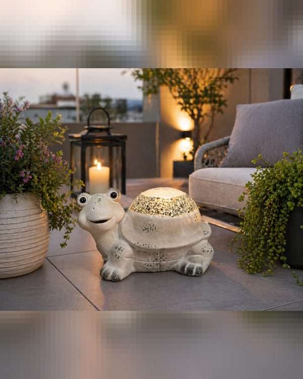Statua Tartaruga Decorativa con Guscio a Mosaico – Effetto Pietra Antica