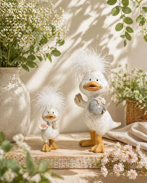 Set Coppia di Paperette Decorative con Piume