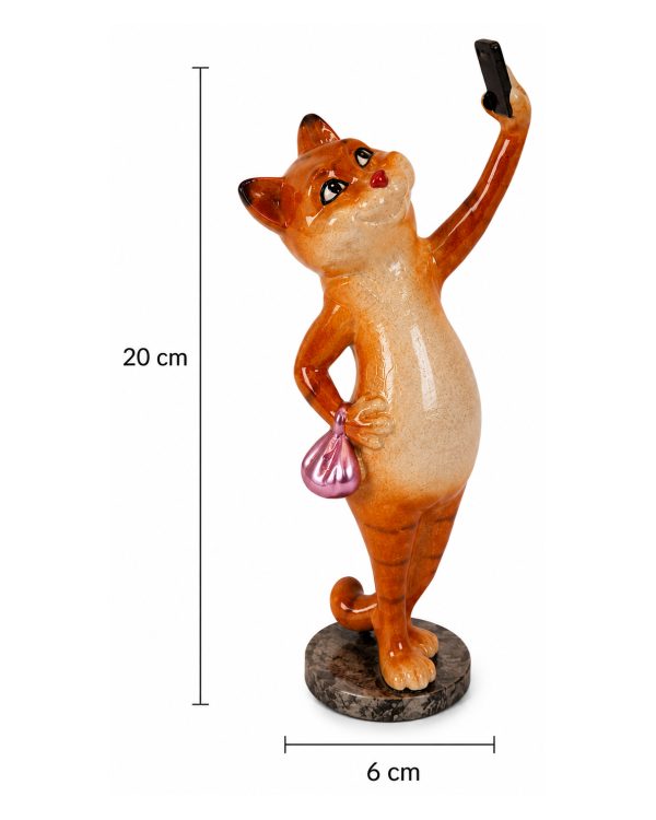 Statuina Gatto Selfie in Resina – Scultura Collezionabile "Funny Cats"