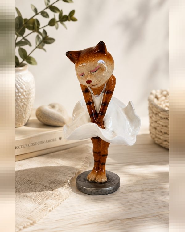 Statuina Gatta "Marilyn" in Resina – Scultura Collezionabile "Funny Cats"
