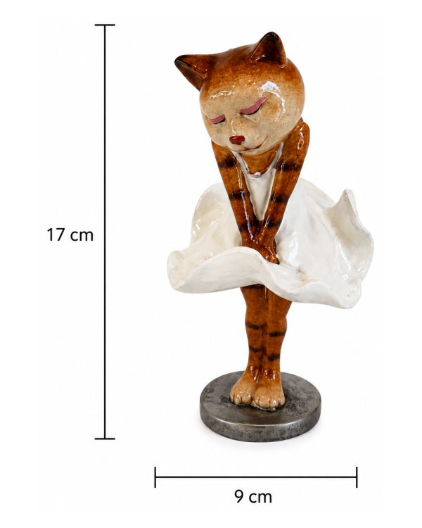 Statuina Gatta "Marilyn" in Resina – Scultura Collezionabile "Funny Cats"