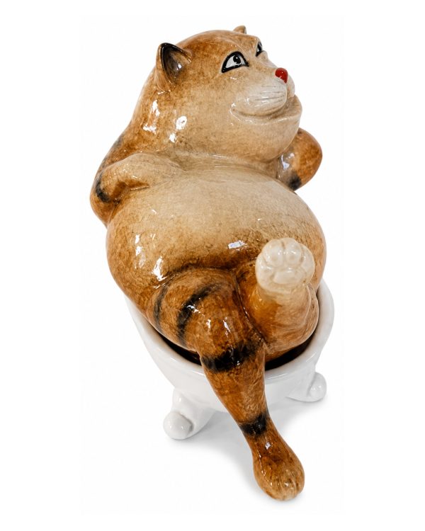 Statuina Gatto in Vasca da Bagno in Resina – Scultura Collezionabile "Funny Cats"