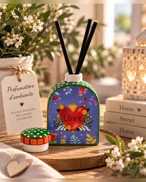 ​Diffusore di Fragranza in Ceramica "Sacro Cuore Love" – Profumatore d'Ambiente Pop Folk
