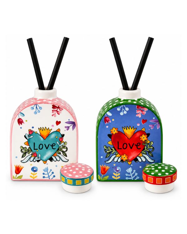 ​Diffusore di Fragranza in Ceramica "Sacro Cuore Love" – Profumatore d'Ambiente Pop Folk