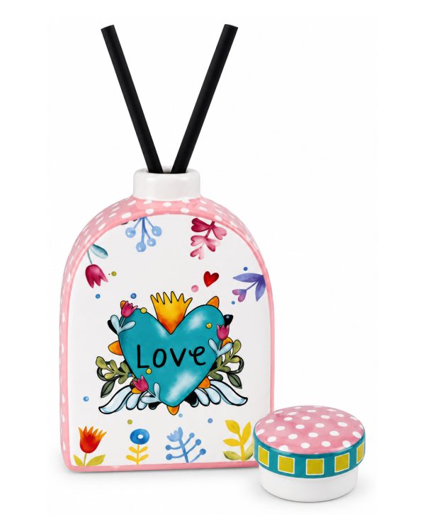 ​Diffusore di Fragranza in Ceramica "Sacro Cuore Love" – Profumatore d'Ambiente Pop Folk
